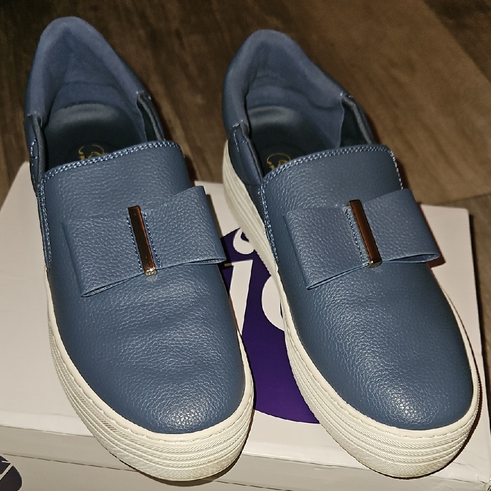 Joy Mangano Blue Slip-On Sneakers - Picture 3 of 7